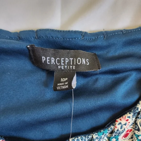NWT Perceptions tank dress blue floral 10p sheath - Picture 5 of 14